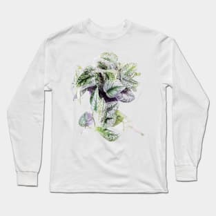 Satin Pothos Watercolor Long Sleeve T-Shirt